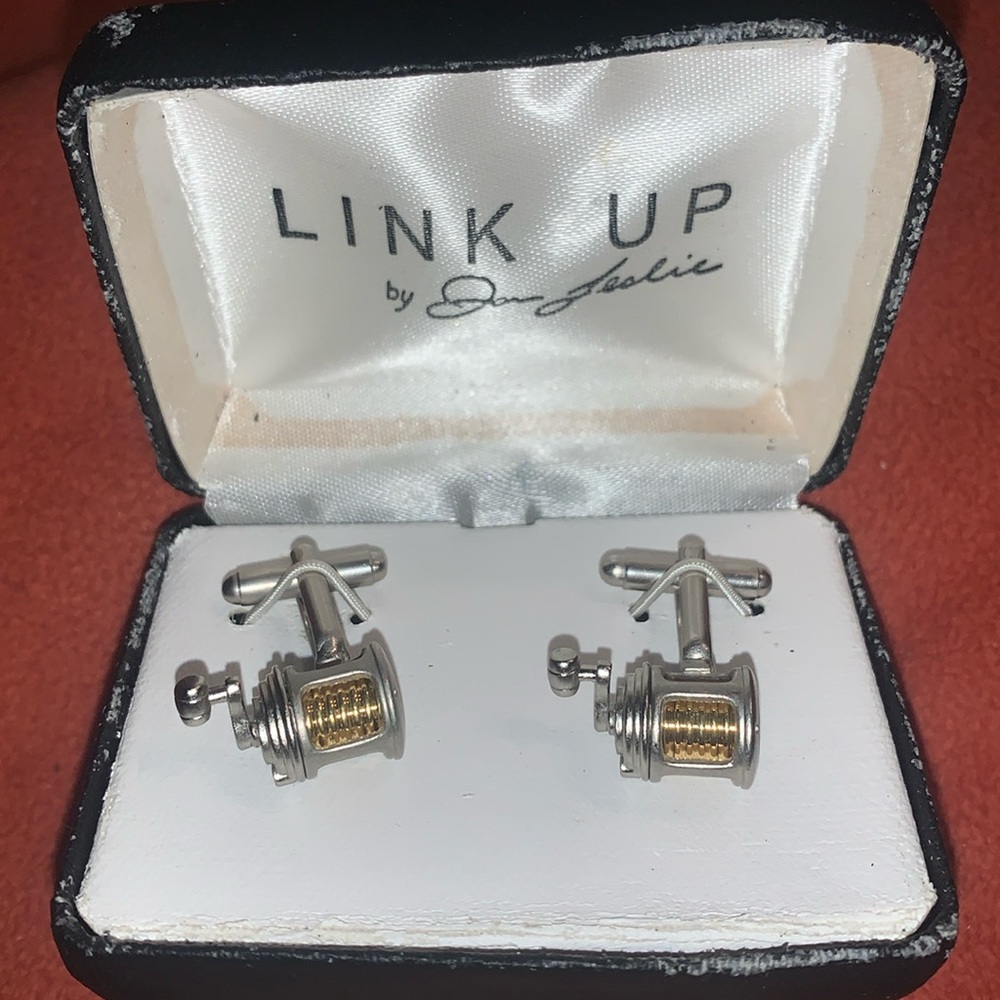 LINK UP by JAN LESLIE “ Fishing Reel” Cufflinks